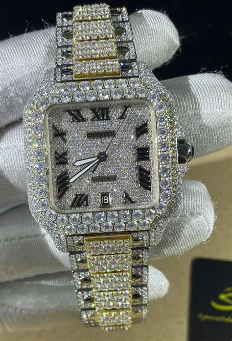 fake diamond watches shopping|moissanite bust down watch.